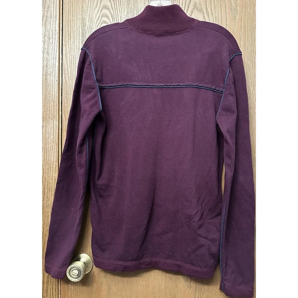 Sundance Sweater Men's Burgundy Highland Stitch Henley Mockneck Size Large